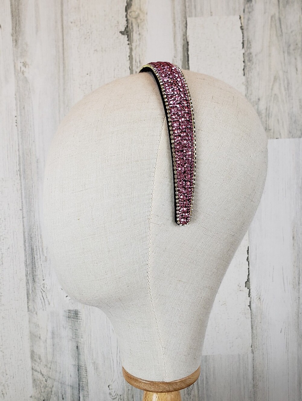 Pink Crystal Padded Headband - Sparkling Women’s Hair Accessory